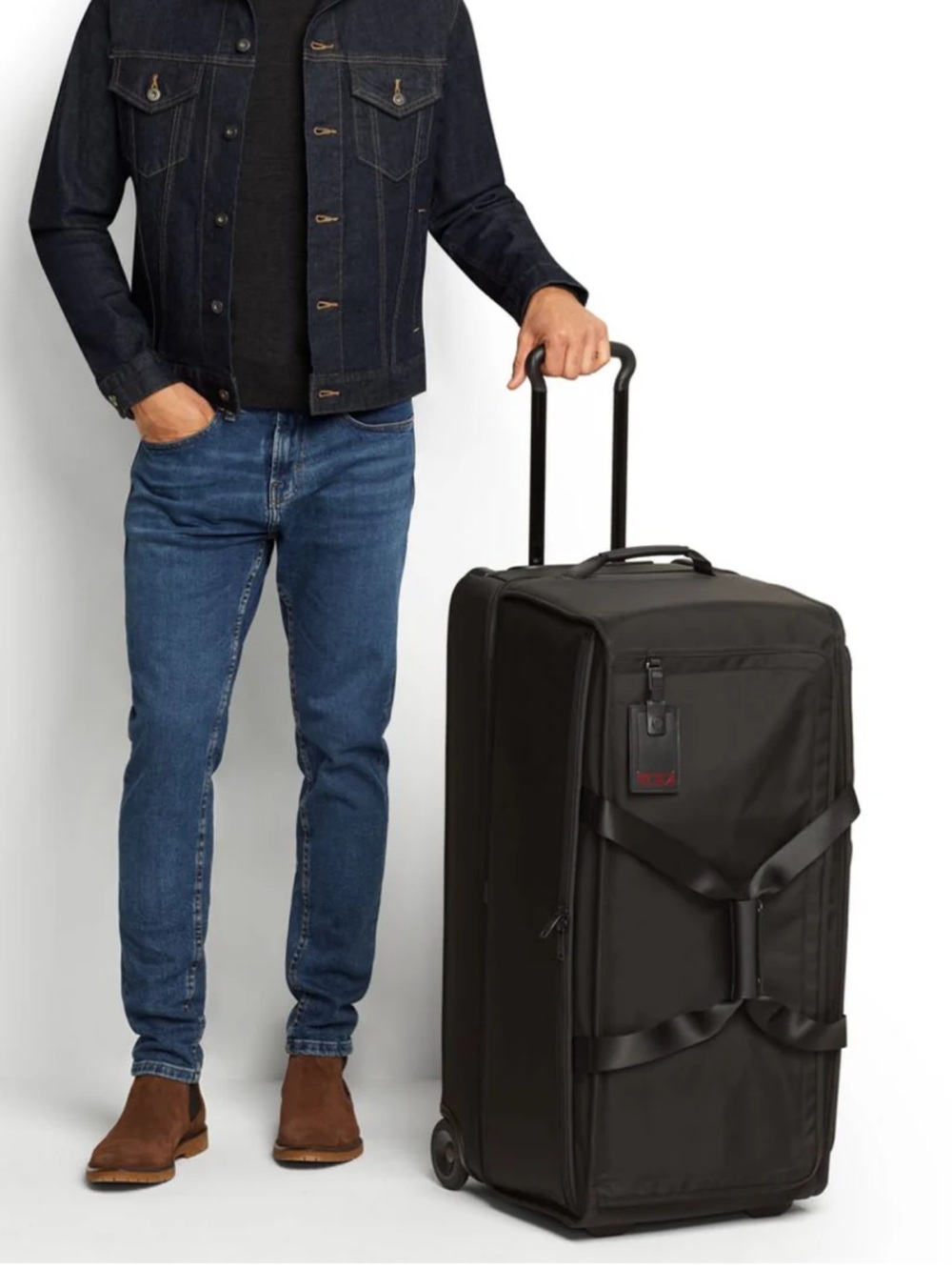 TUMI Alpha Large Split 2 Wheeled Rolling Split Duffel Bag Travel Luggage